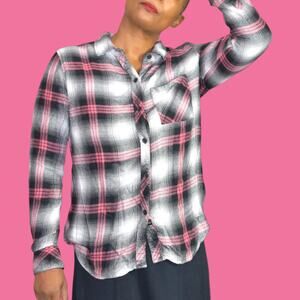 Rails Hunter Plaid Shirt Pink Tartan Button Down Flannel Cabin Long Sleeve Small